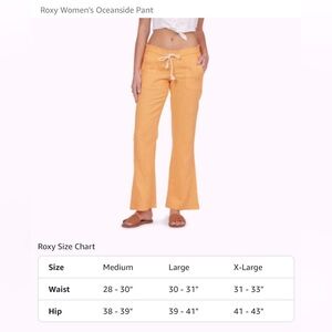 Roxy Women's Oceanside Linen Drawstring Pants - Large - orange